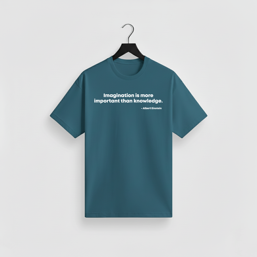 "Imagination is more important than knowledge." — Albert EinsteinAn uplifting quote tee celebrating creativity, curiosity, and the power of possibility. Perfect for dreamers, innovators, students, and anyone who believes ideas can change the world.Product